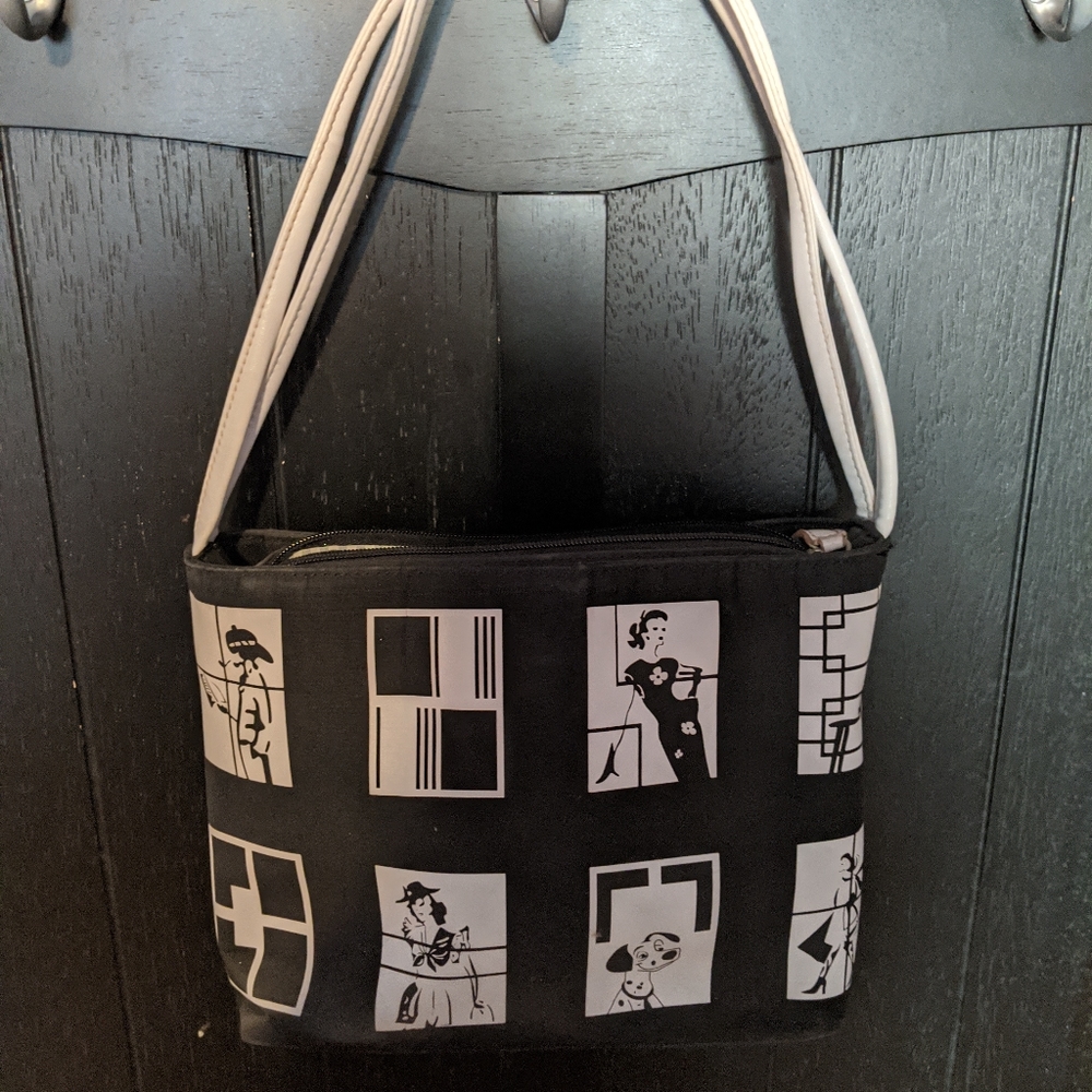 Black and white women's purse